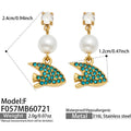 F - Blue Zircon Stingray - Gold / Earrings