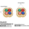 Style B Multi Color Zircon Gold Earrings (TXF599) / Default