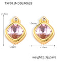 Earrings / Gold White CZ