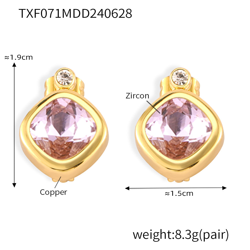 316L Stainless Steel 18K PVD Gold Colorful Zircon Earrings and Necklace Collection made with 316L stainless steel and 18K PVD gold finish for wholesale jewelry buyers - image 30