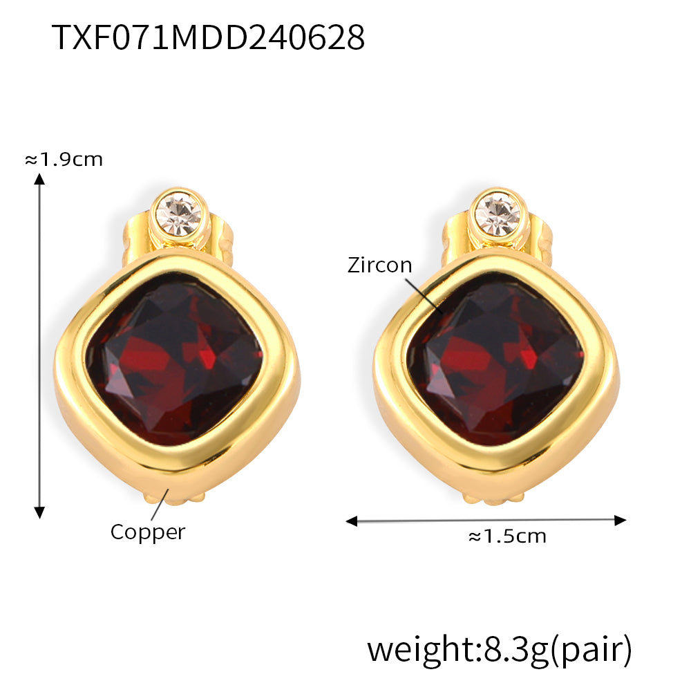 316L Stainless Steel 18K PVD Gold Colorful Zircon Earrings and Necklace Collection made with 316L stainless steel and 18K PVD gold finish for wholesale jewelry buyers - image 31