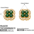 Style B Green Zircon Gold Earrings (TXF599) / Default