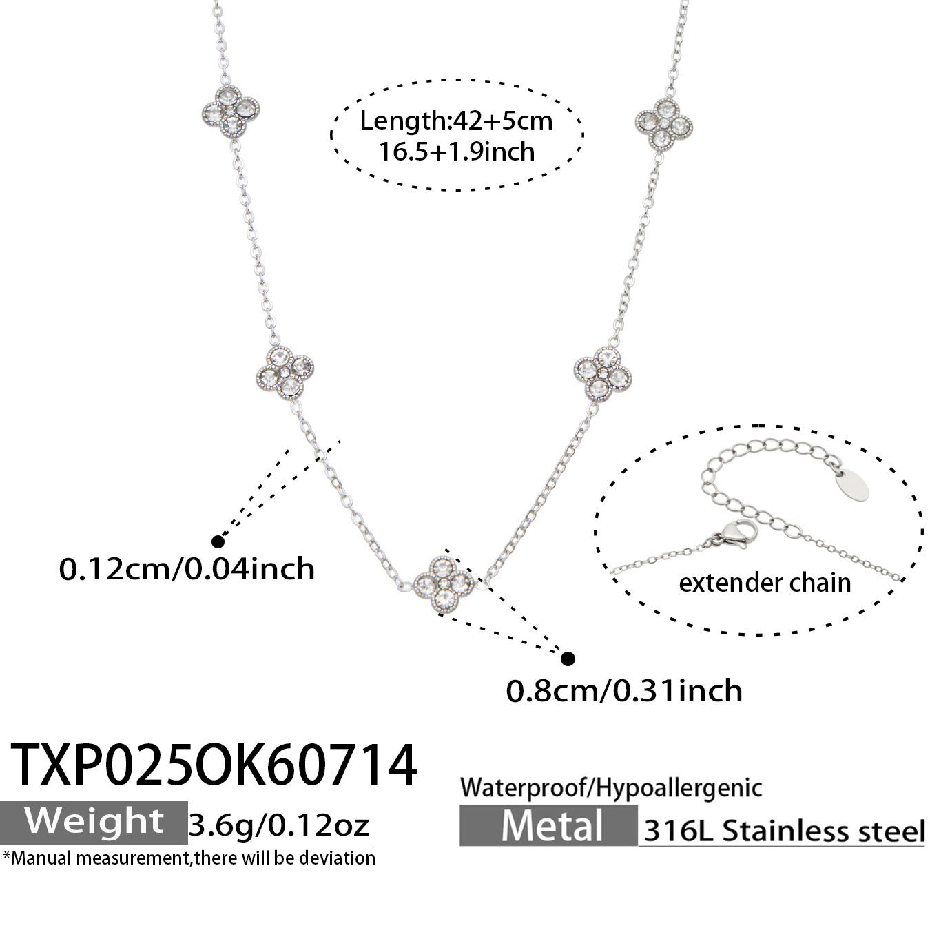 316L Stainless Steel 18K PVD Gold Clover Zircon Necklace and Bracelet Collection made with 316L stainless steel and 18K PVD gold finish for wholesale jewelry buyers - image 31