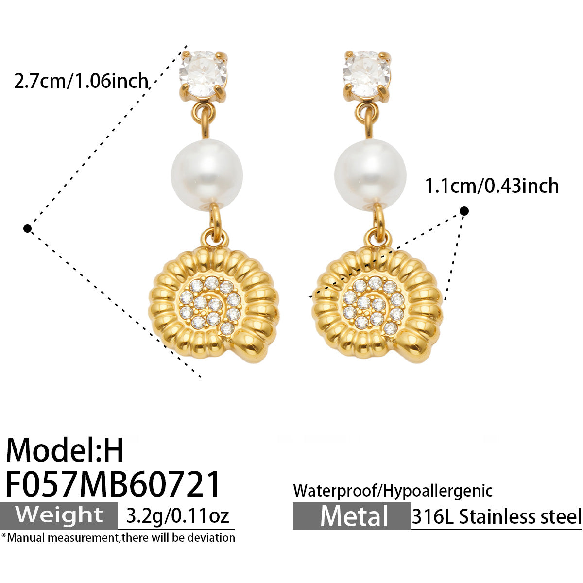 316L Stainless Steel 18K PVD Gold Ocean Series Earrings made with 316L stainless steel and 18K PVD gold finish for wholesale jewelry buyers - image 32