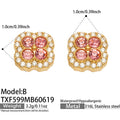 Style B Pink Zircon Gold Earrings (TXF599) / Default