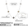 Necklace / Black Zircon Steel Tone / 5cm