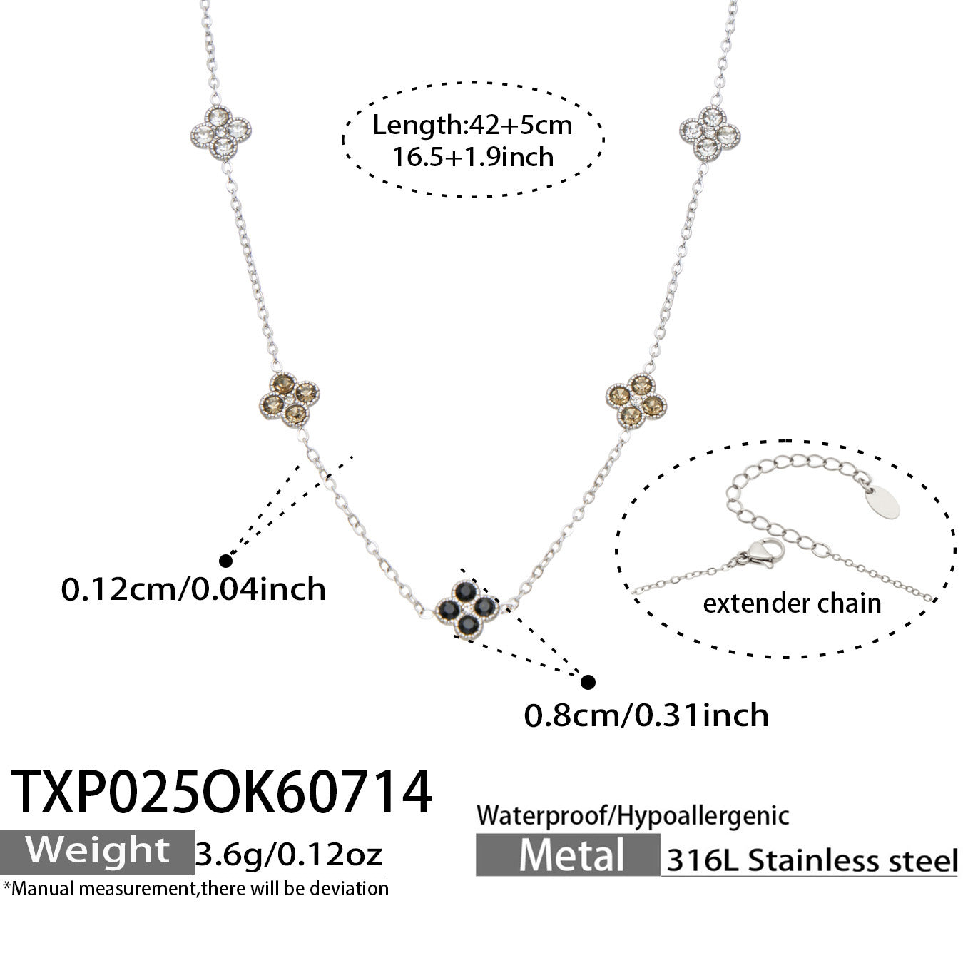 316L Stainless Steel 18K PVD Gold Clover Zircon Necklace and Bracelet Collection made with 316L stainless steel and 18K PVD gold finish for wholesale jewelry buyers - image 33