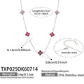 Necklace / Red Zircon Steel Tone / 5cm