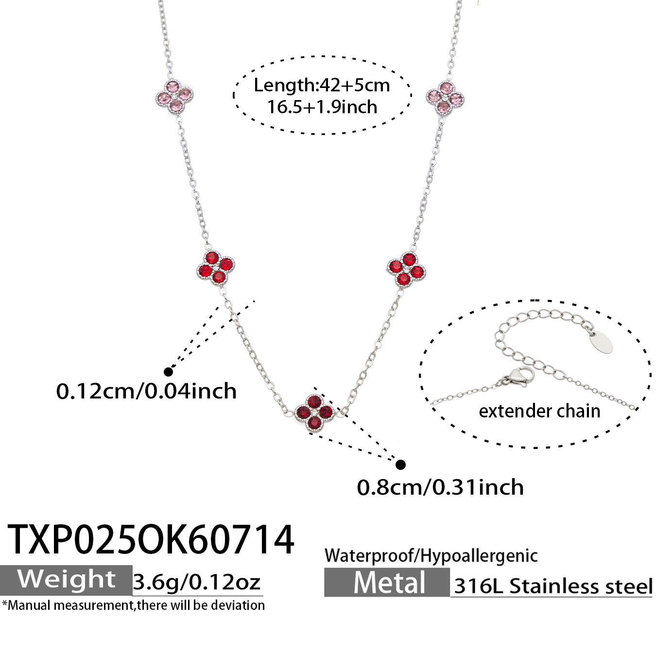 316L Stainless Steel 18K PVD Gold Clover Zircon Necklace and Bracelet Collection made with 316L stainless steel and 18K PVD gold finish for wholesale jewelry buyers - image 34