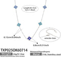 Necklace / Blue Zircon Steel Tone / 5cm