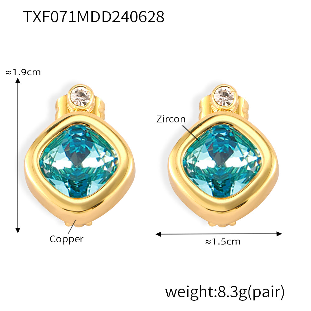 316L Stainless Steel 18K PVD Gold Colorful Zircon Earrings and Necklace Collection made with 316L stainless steel and 18K PVD gold finish for wholesale jewelry buyers - image 35