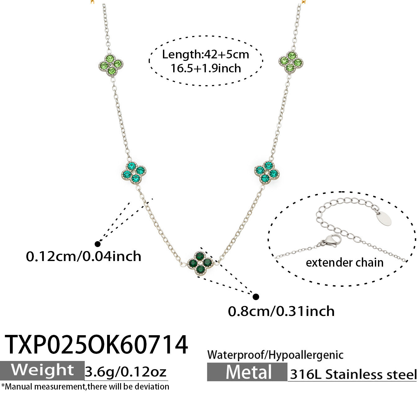 316L Stainless Steel 18K PVD Gold Clover Zircon Necklace and Bracelet Collection made with 316L stainless steel and 18K PVD gold finish for wholesale jewelry buyers - image 36