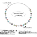Multi Color Zircon Steel Necklace 32+12cm (TXP599) / Default