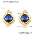 Earrings / Gold Aquamarine CZ