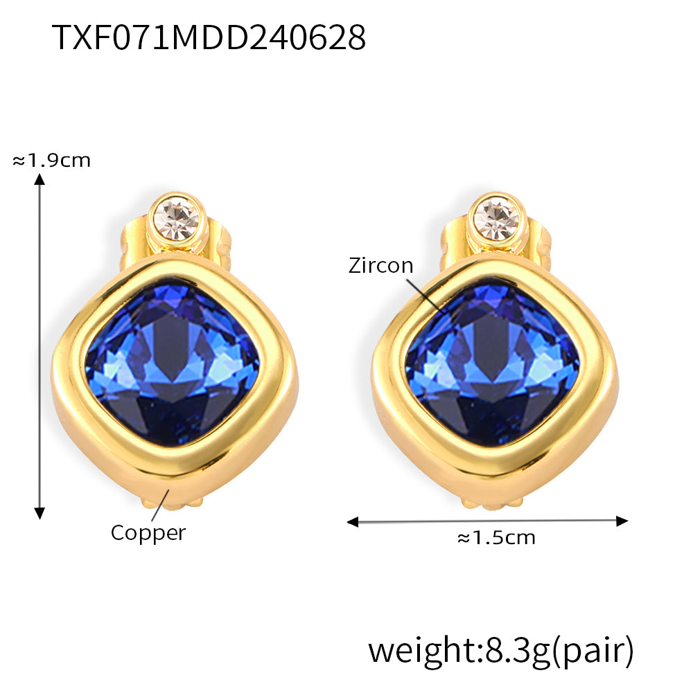 316L Stainless Steel 18K PVD Gold Colorful Zircon Earrings and Necklace Collection made with 316L stainless steel and 18K PVD gold finish for wholesale jewelry buyers - image 37