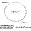 White Zircon Steel Necklace 32+12cm (TXP599) / Default
