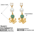 J - Blue Zircon Octopus - Gold / Earrings