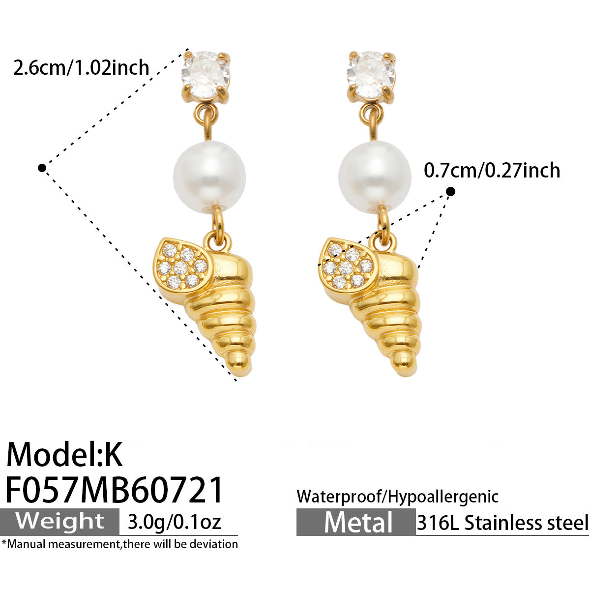 316L Stainless Steel 18K PVD Gold Ocean Series Earrings made with 316L stainless steel and 18K PVD gold finish for wholesale jewelry buyers - image 38