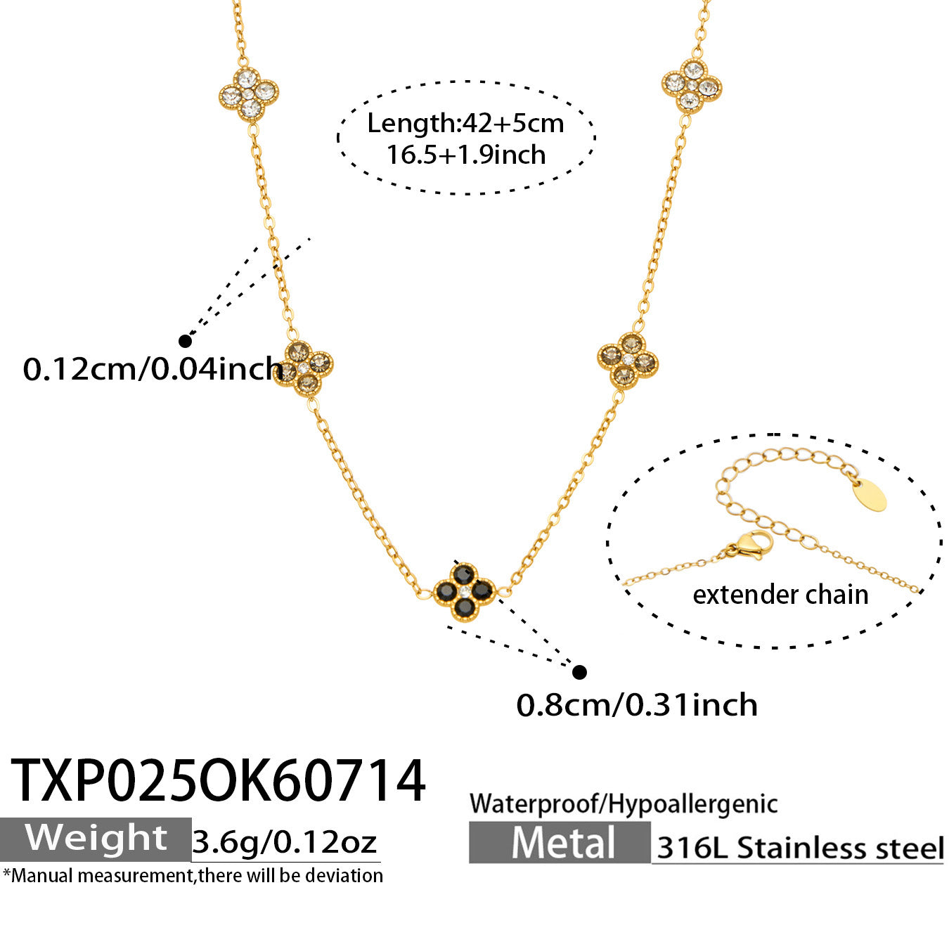 316L Stainless Steel 18K PVD Gold Clover Zircon Necklace and Bracelet Collection made with 316L stainless steel and 18K PVD gold finish for wholesale jewelry buyers - image 38