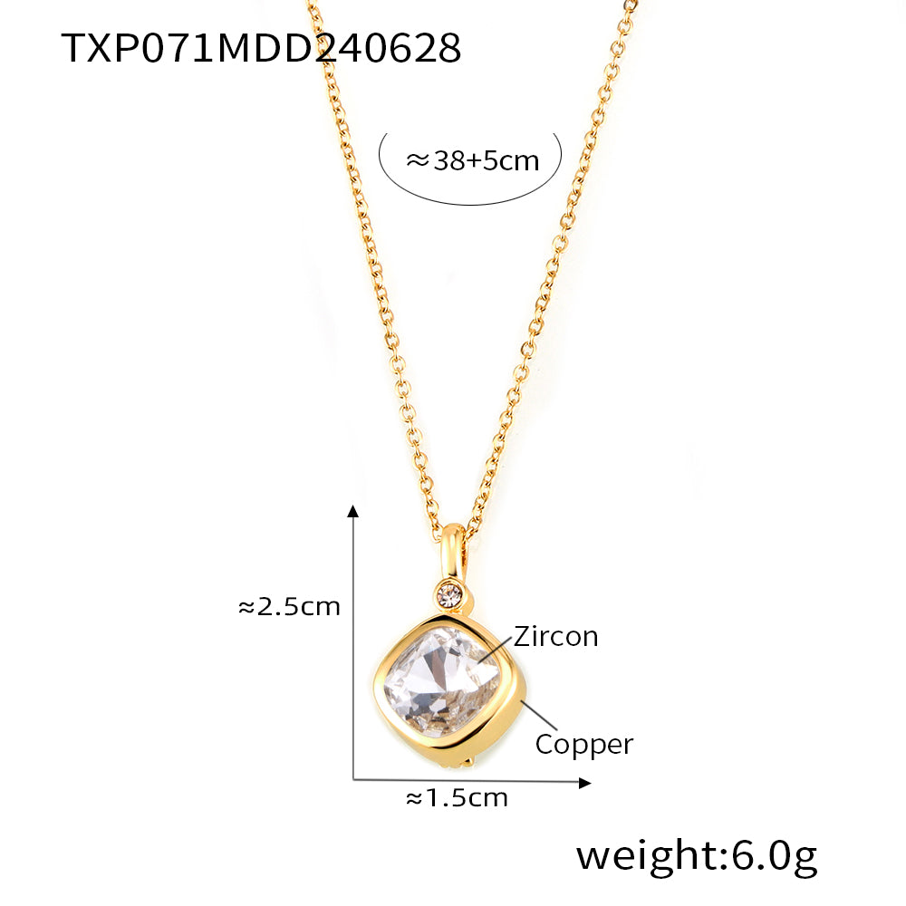 316L Stainless Steel 18K PVD Gold Colorful Zircon Earrings and Necklace Collection made with 316L stainless steel and 18K PVD gold finish for wholesale jewelry buyers - image 3