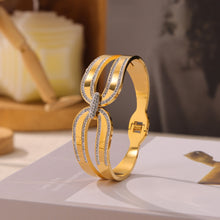 316L Stainless Steel 18K PVD Gold Double Layer Zircon Bangle made with 316L stainless steel and 18K PVD gold finish for wholesale jewelry buyers - image 3
