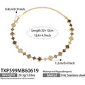 Black Grey Zircon Gold Necklace 32+12cm (TXP599) / Default