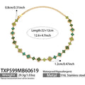 Green Zircon Gold Necklace 32+12cm (TXP599) / Default