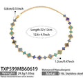 Blue Zircon Gold Necklace 32+12cm (TXP599) / Default