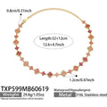 Pink Zircon Gold Necklace 32+12cm (TXP599) / Default