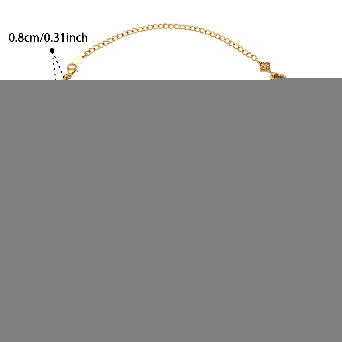 316L Stainless Steel 18K Gold PVD Full Zircon Four Leaf Clover Jewelry Set - Four Leaf Clover Full Zircon Luxury Gold Jewelry Colorful Zircon Necklace Bracelet Earrings Wholesale Stainless Steel Jewelry - Sensitive Skin Friendly - Detail 45