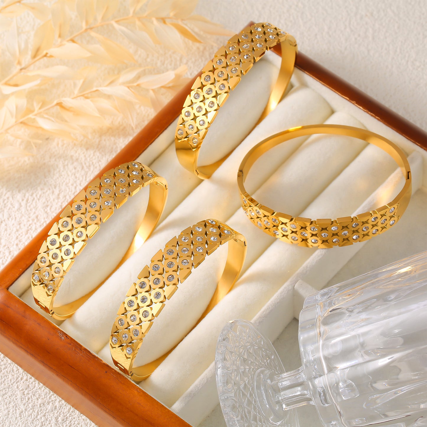 316L Stainless Steel 18K PVD Gold Geometric Bangle made with 316L stainless steel and 18K PVD gold finish for wholesale jewelry buyers - image 4