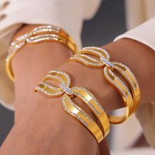 316L Stainless Steel 18K PVD Gold Double Layer Zircon Bangle made with 316L stainless steel and 18K PVD gold finish for wholesale jewelry buyers - image 4