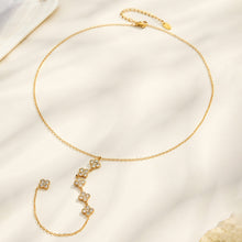 316L Stainless Steel 18K PVD Gold Clover Zircon Necklace and Bracelet Collection made with 316L stainless steel and 18K PVD gold finish for wholesale jewelry buyers - image 5