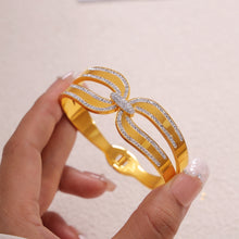 316L Stainless Steel 18K PVD Gold Double Layer Zircon Bangle made with 316L stainless steel and 18K PVD gold finish for wholesale jewelry buyers - image 7