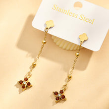 316L Stainless Steel 18K PVD Gold Clover Zircon Earrings made with 316L stainless steel and 18K PVD gold finish for wholesale jewelry buyers - image 7