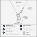 Steel Letter B Safety Pin Lock Necklace 42+5cm / 5cm