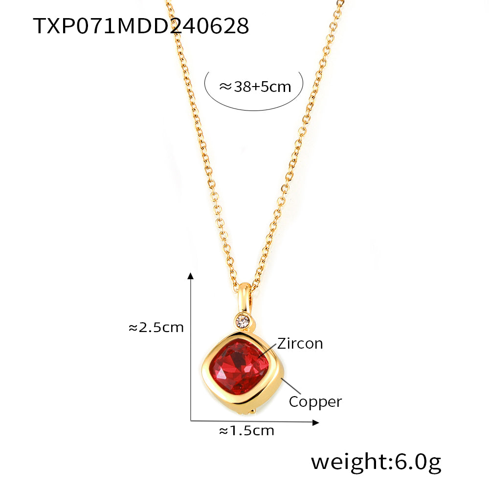316L Stainless Steel 18K PVD Gold Colorful Zircon Earrings and Necklace Collection made with 316L stainless steel and 18K PVD gold finish for wholesale jewelry buyers - image 8