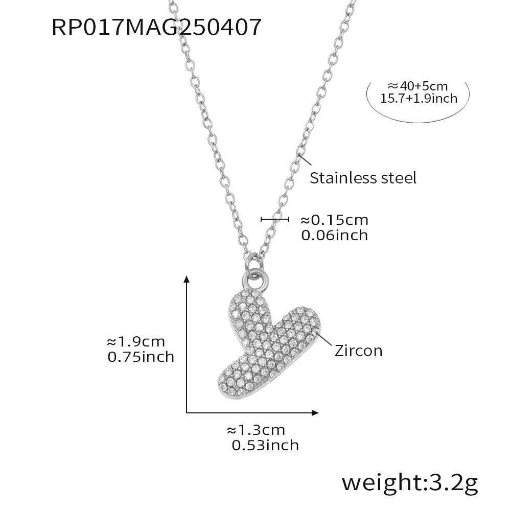 Steel letter Y initial necklace size card in 316L stainless steel by Miduoduo Jewelry for personalized jewelry buyers