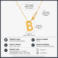 Gold Letter B Safety Pin Lock Necklace 42+5cm / 5cm