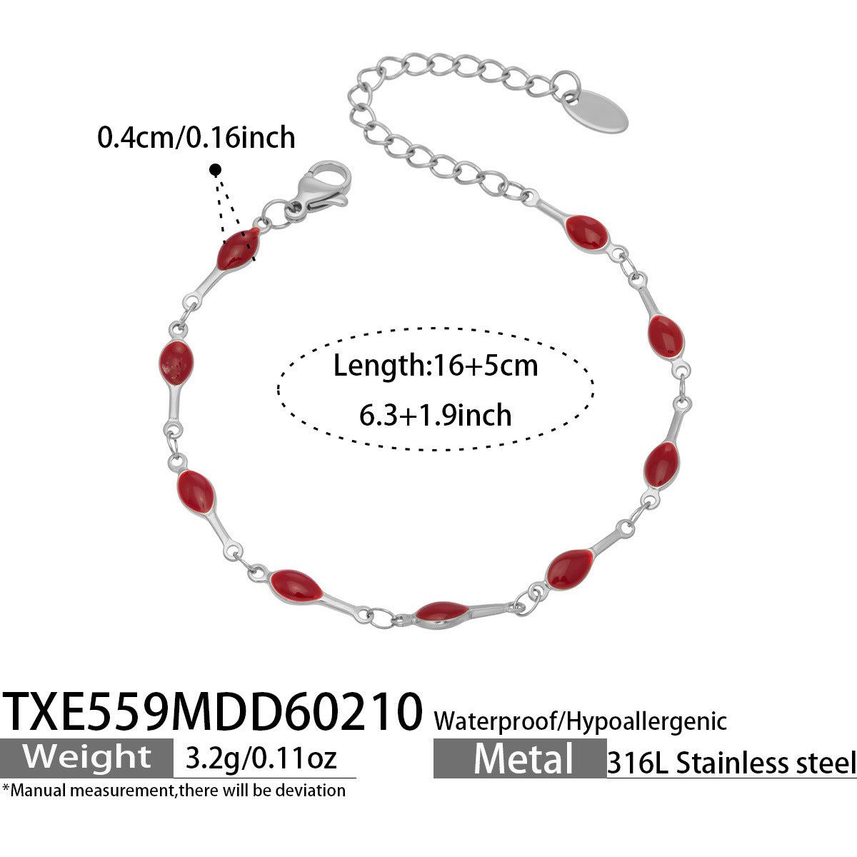316L Stainless Steel 18K Gold PVD Minimalist Dopamine Color-Block Enamel Necklace & Bracelet Set
