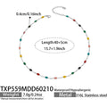 Steel Color / Colorful Enamel Necklace 40+5cm