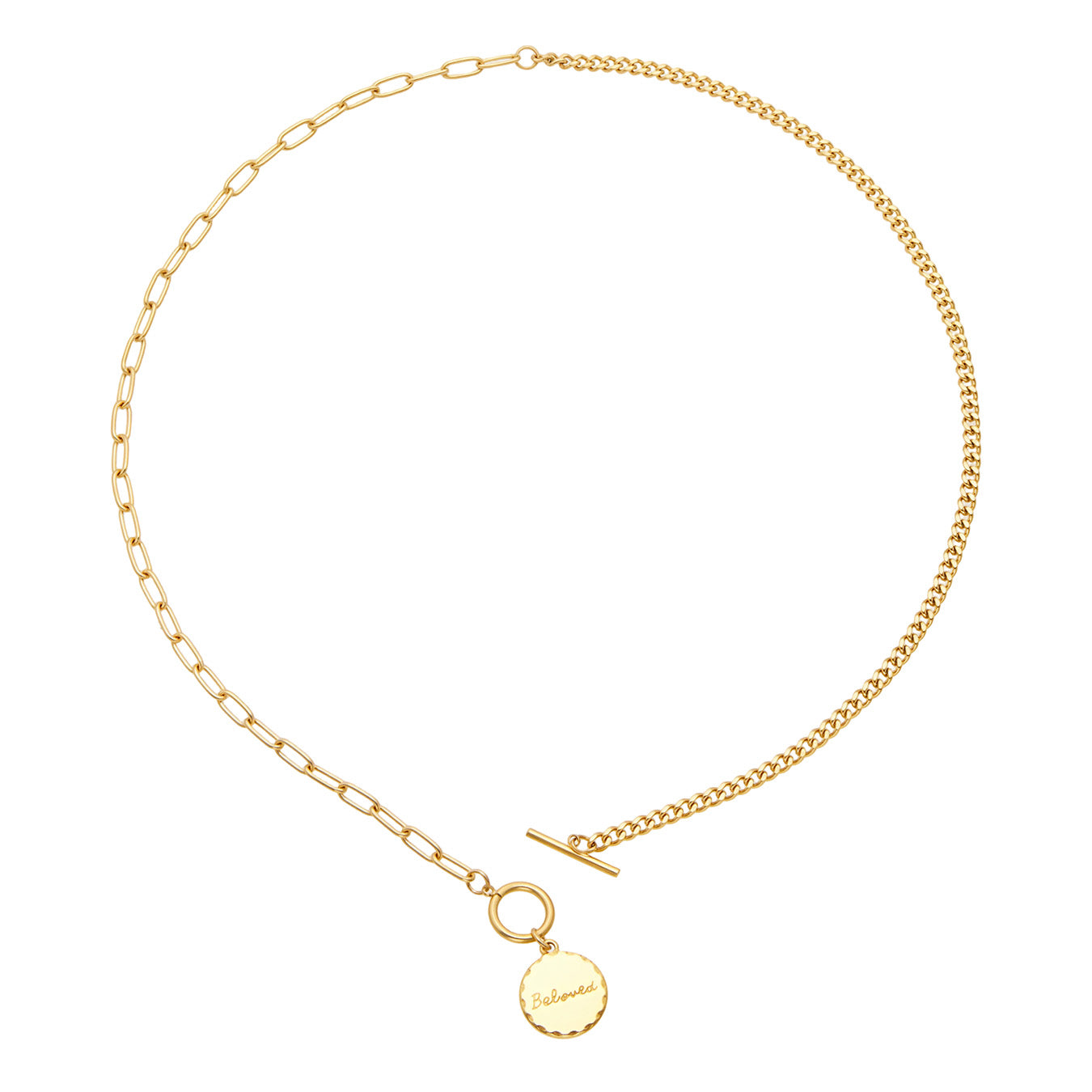 316L Stainless Steel 18K PVD Gold Geometric Pendant Necklace