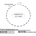 Steel Color / Blue Enamel Necklace 40+5cm