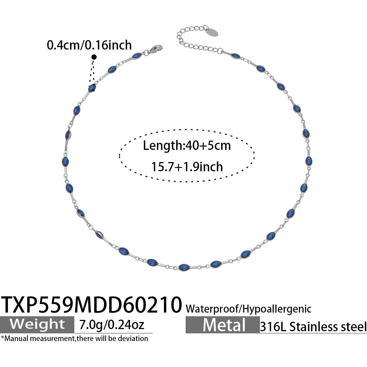 316L Stainless Steel 18K Gold PVD Minimalist Dopamine Color-Block Enamel Necklace & Bracelet Set