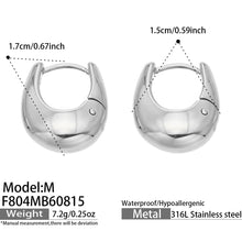 316L Stainless Steel 18K PVD Gold U-Shaped Earrings