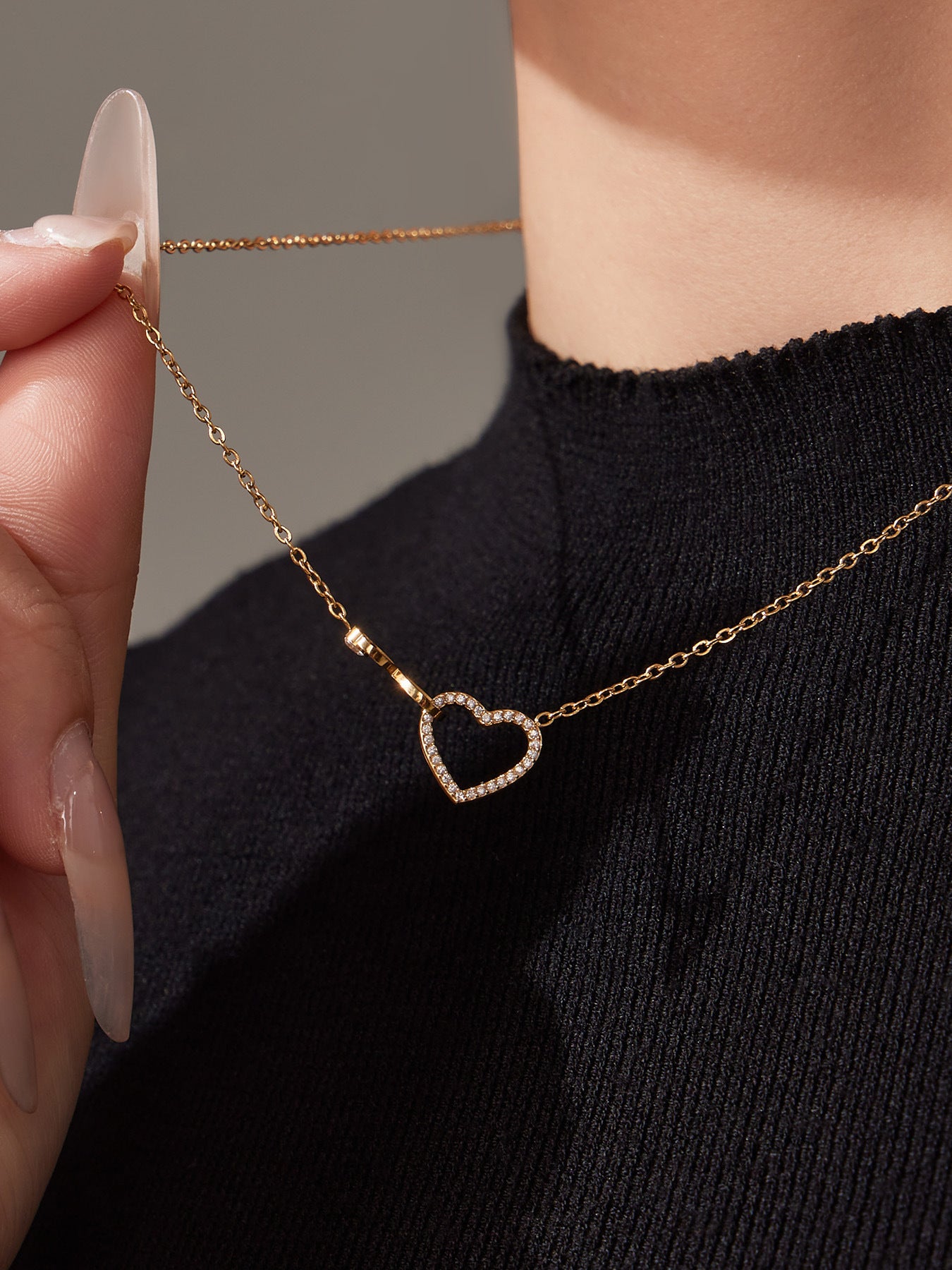 316L Stainless Steel Infinity Heart Zirconia Bracelet & Necklace