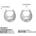 U‑Shape Polished Steel Hoop Earrings / Earrings (F804AS)