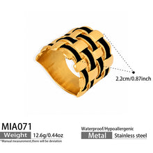 Stainless Steel 18K PVD Gold Enamel Droplet Ring