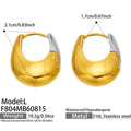 U‑Shape Polished Two‑Tone Hoop Earrings / Earrings