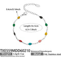 Steel Color / Colorful Enamel Bracelet 16+5cm